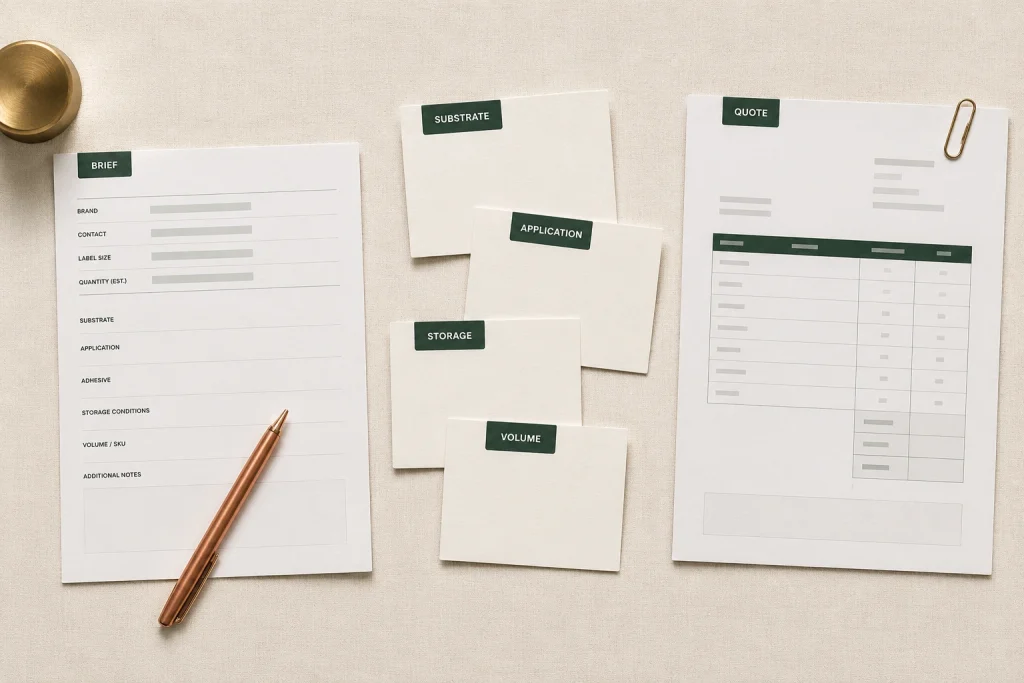 Label quote accuracy procurement documents and quote sheets arranged for review