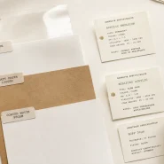 Cold chain label adhesive samples and specification cards in a substrate archive