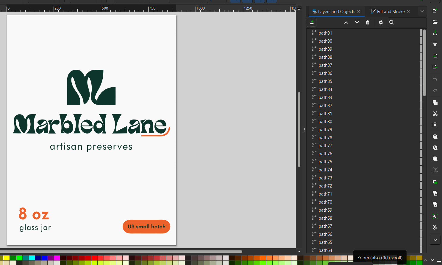 Recraft SVG opened in Inkscape showing genuine vector paths and no embedded raster elements.