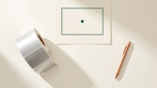 Silver label roll and an approved proof, a job held before printing