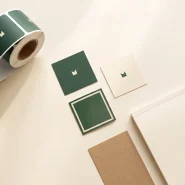 Label samples and finishes laid out before contacting a label printer